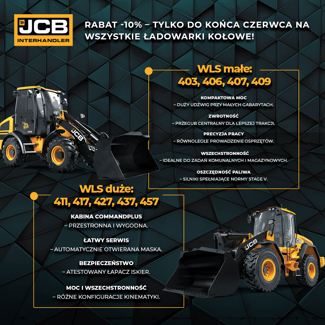 -10% rabatu na Ładowarki Kołowe JCB