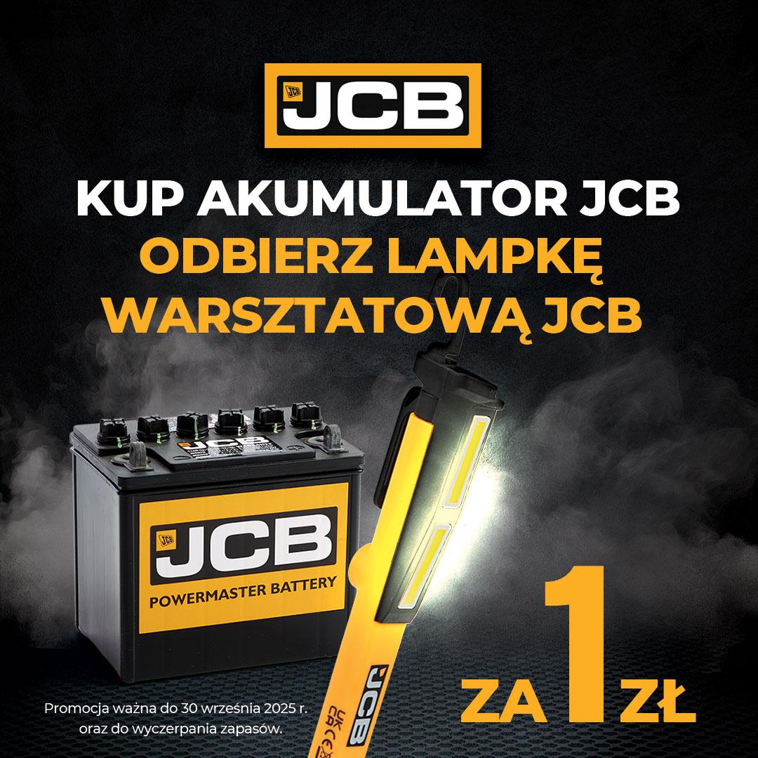Akumulator JCB i lampka warsztatowa